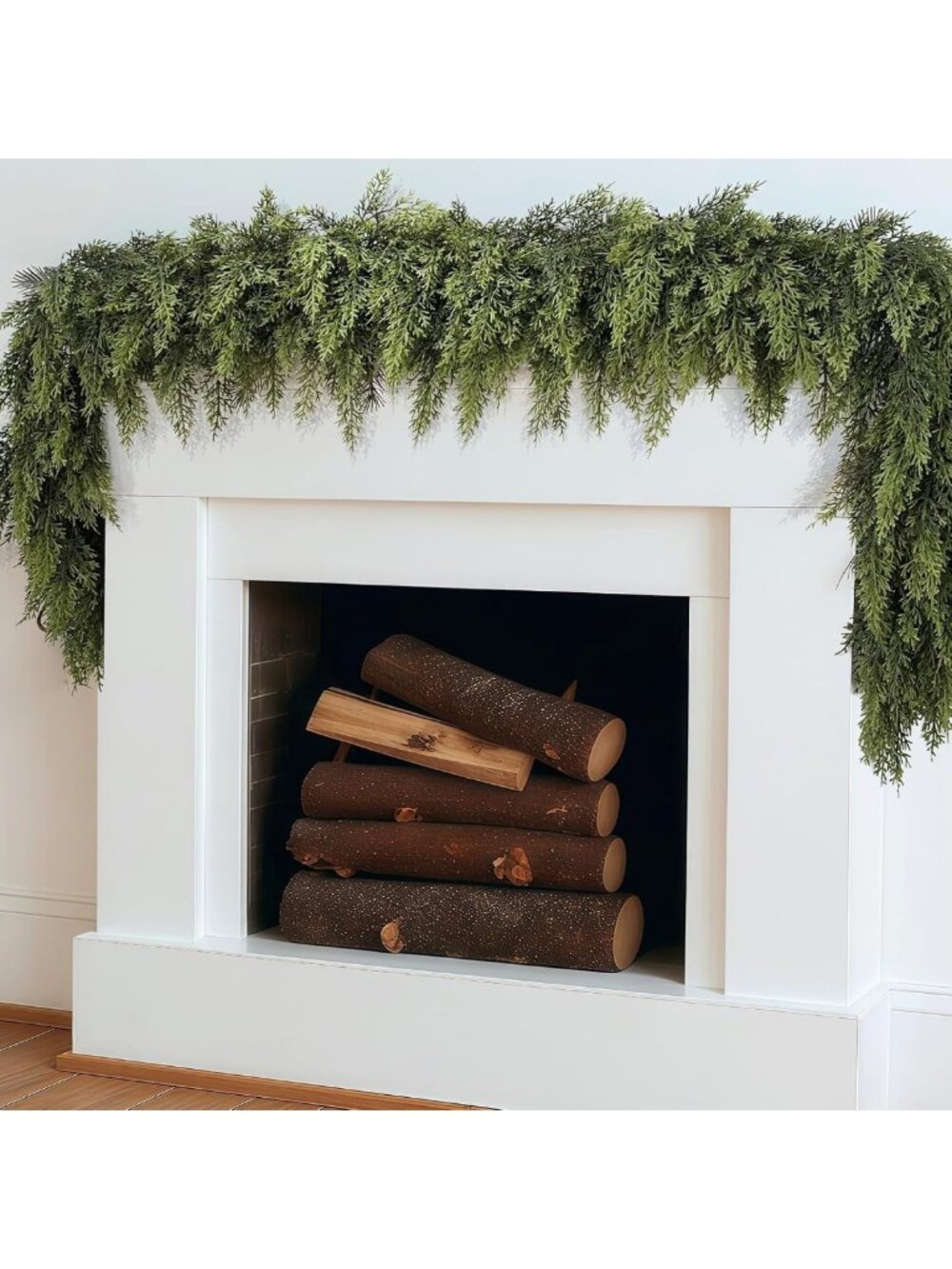 2 Pack 6Ft Realistic Cedar Christmas Garland - Festive Holiday Decor